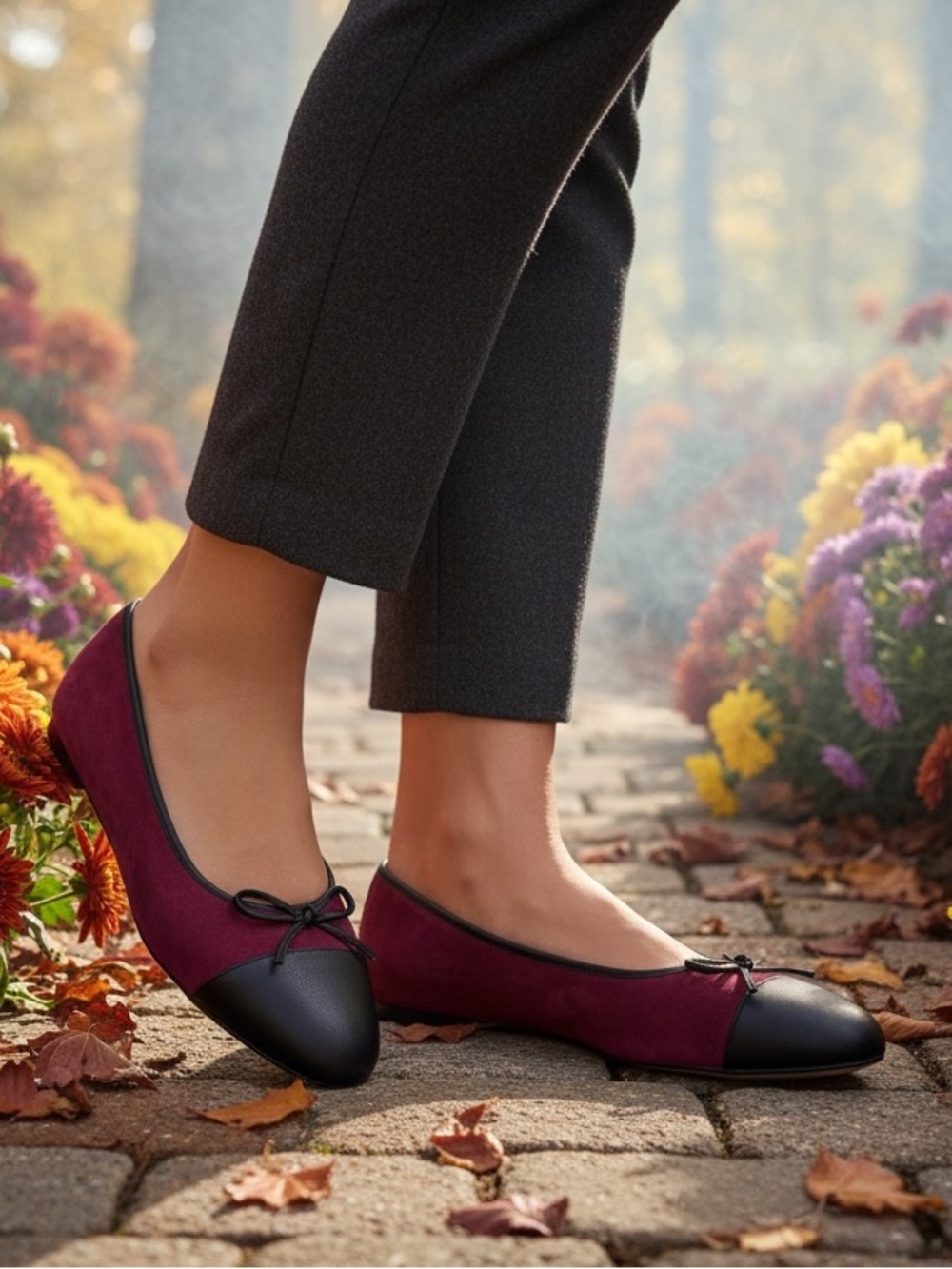 Ann Taylor Burgundy Suede Cap Toe Flats 9.5